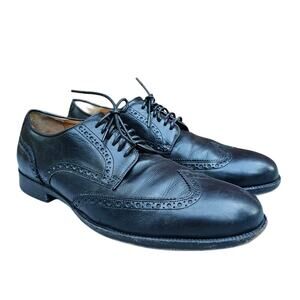 Cole Haan Gramercy Men's Size 10 Derby Dress Shoes Brogue Black Leather Wingtips